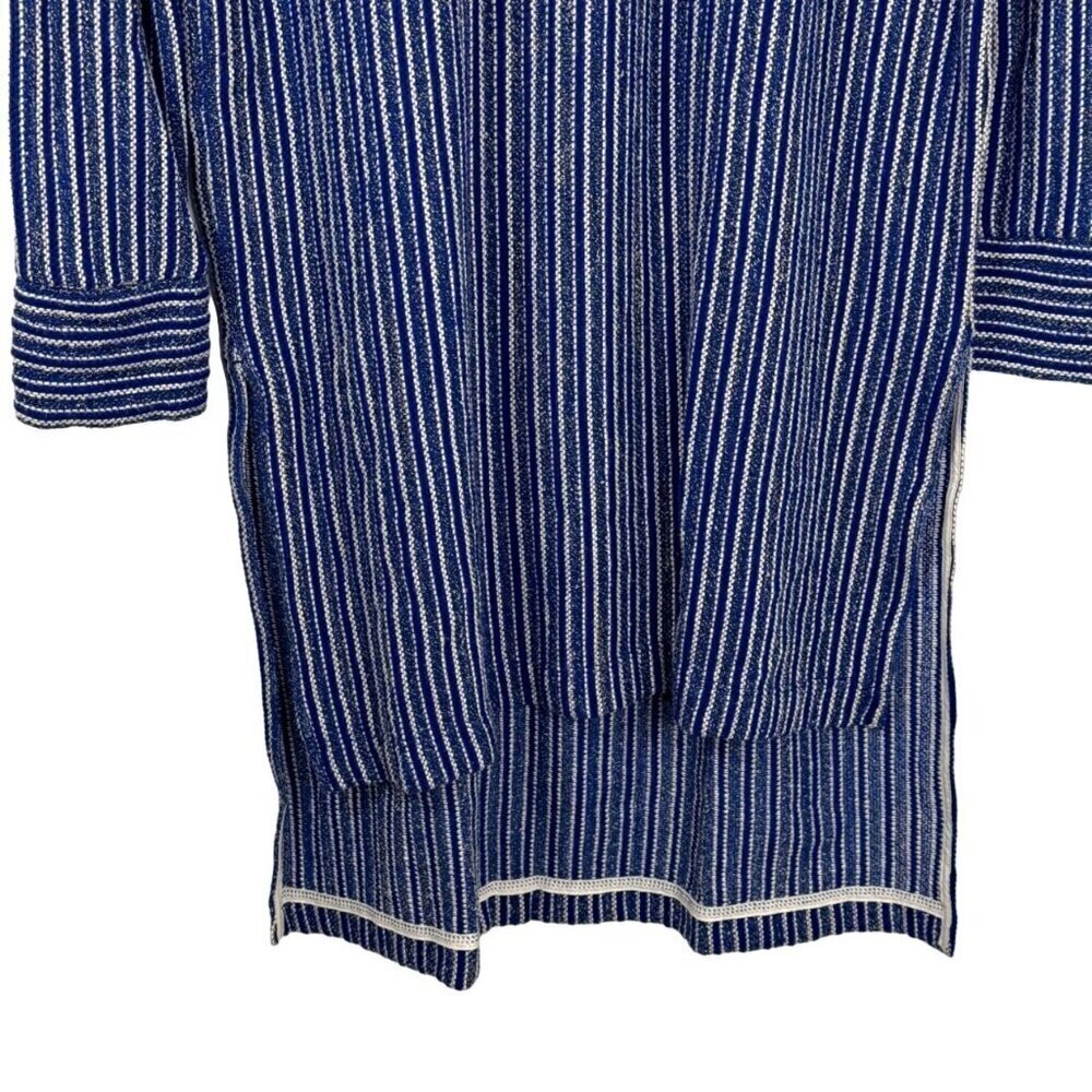 Lou & Grey NEW Cobalt Blue White Striped Tunic Top Cover Up Sweater Size Small - Picture 3 of 9